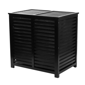 Dwukomorowy kosz na pranie BAMBOO BLACK 60x40x60cm